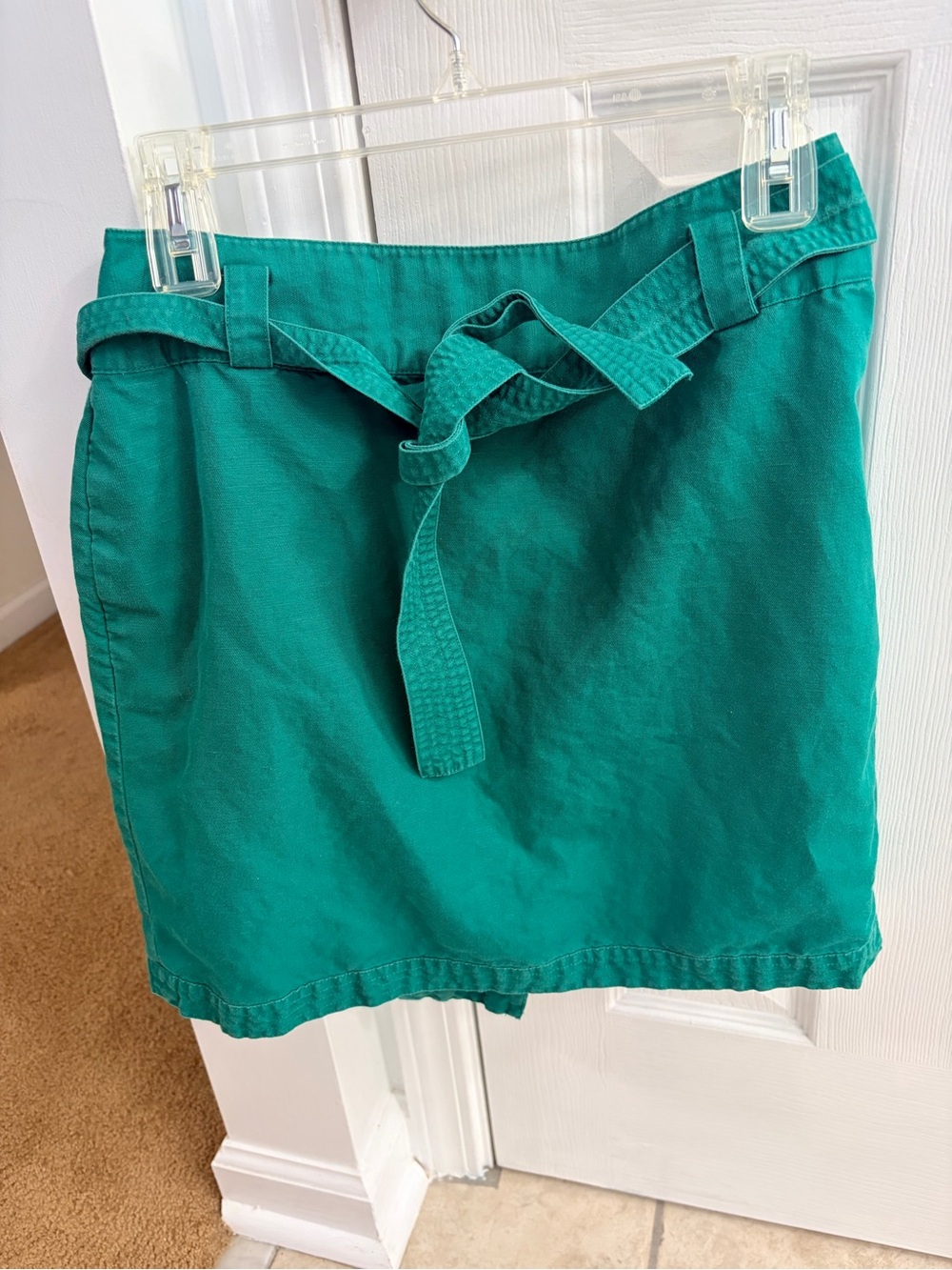 Banana Republic Emerald Green Tie Waist Mini Skirt Size 10
